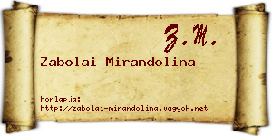 Zabolai Mirandolina névjegykártya